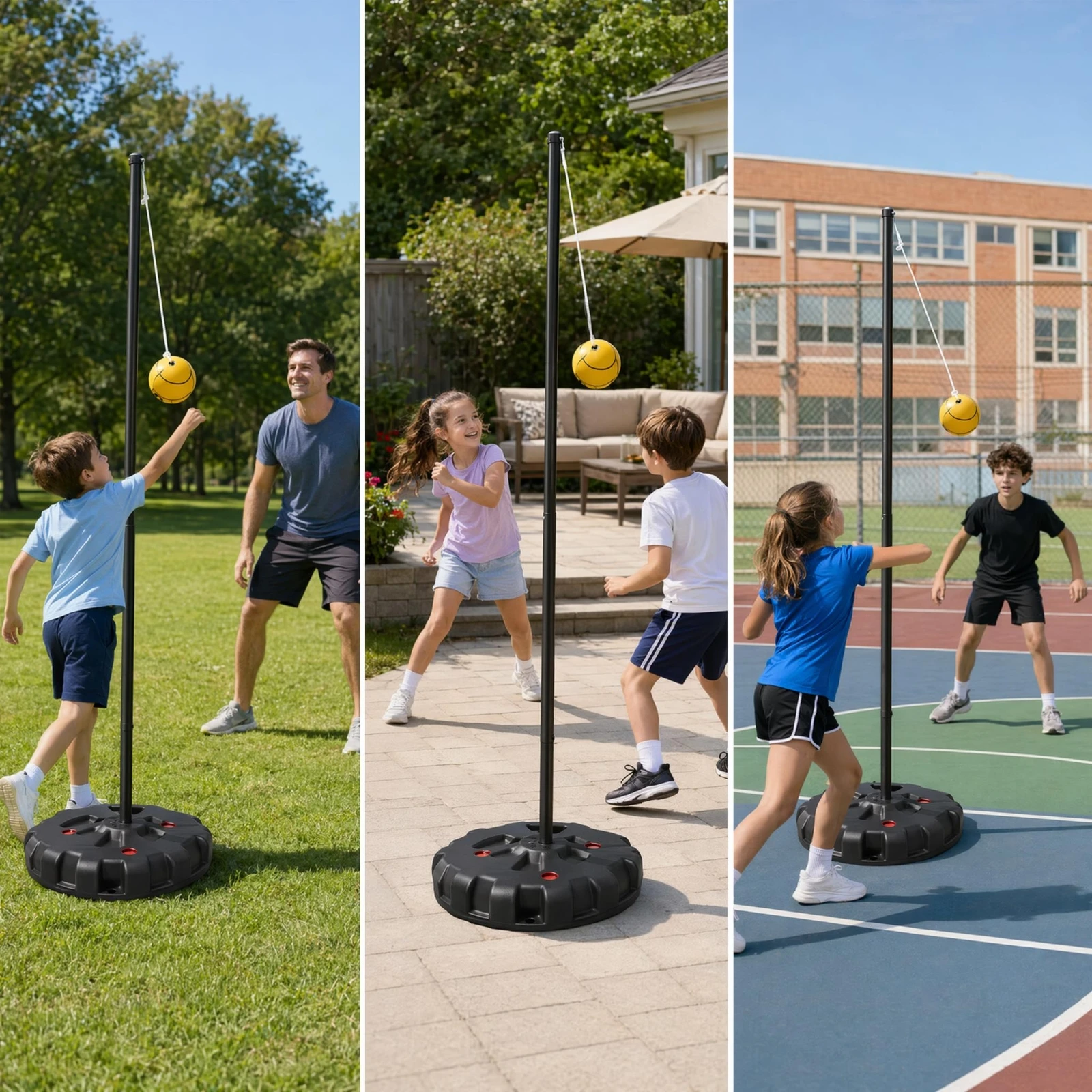Tetherball Training Set Portable Tetherball Set with Base Compact Sturdy for Families, Backyard, Patios