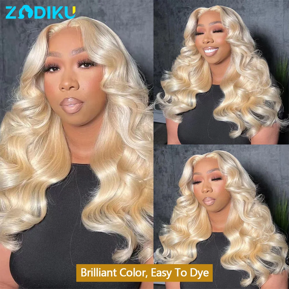 613 باروكة من شعر طبيعي شقراء الجسم موجة خصلات الشعر المستعار الإنسان 13x4 الدانتيل الشفاف الجبهة باروكة من شعر طبيعي 100% جودة الشعر البشري شعر مستعار مجعد