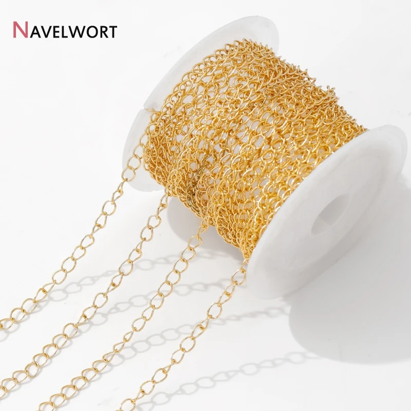 14K الذهب مطلي النحاس معدن تمديد تمديد سلاسل الذيل موسع سلسلة لصنع المجوهرات اكسسوارات مواد المجوهرات