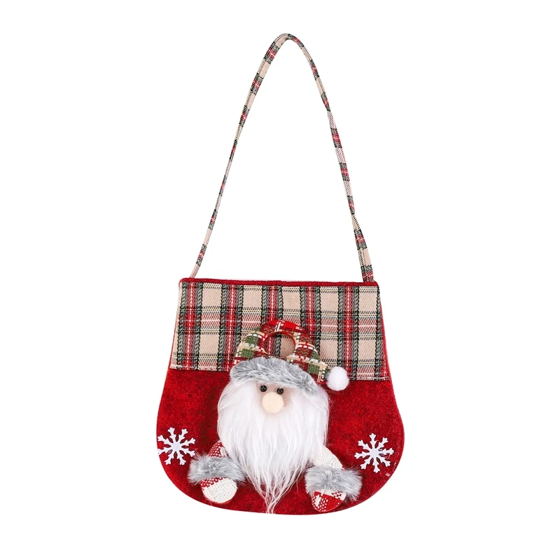 Cloth Christmas Gift Bag Christmas Apple-Bag Party Favor Bags Cartoon Christmas Handbag Party Xmas Holiday Gift Bags