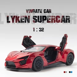 1:32 Alloy Diecast Lyken Supercar Racer Vintage Car Model Pull Back Car Miniature Vehicle Replica For Collection Gift for Kid