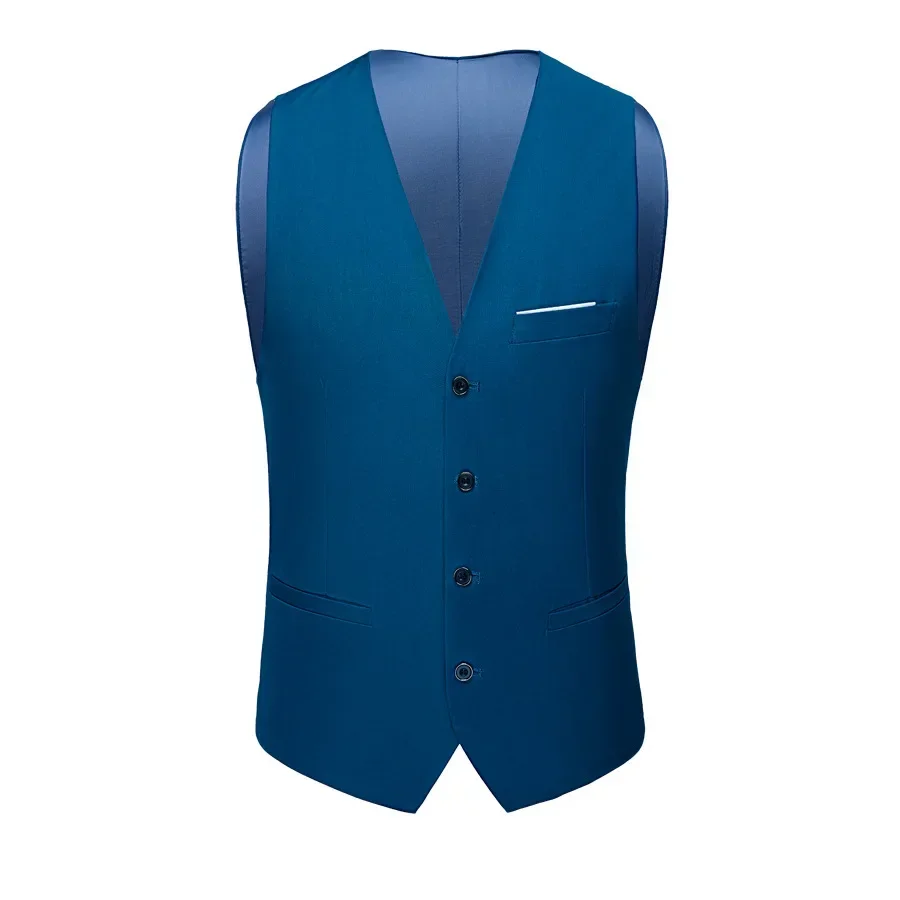 Men Business Gentleman V Neck Slim Fit Groomsman Waiter Vest / High-quality Urban Slim Solid Color Suit Waistcoat