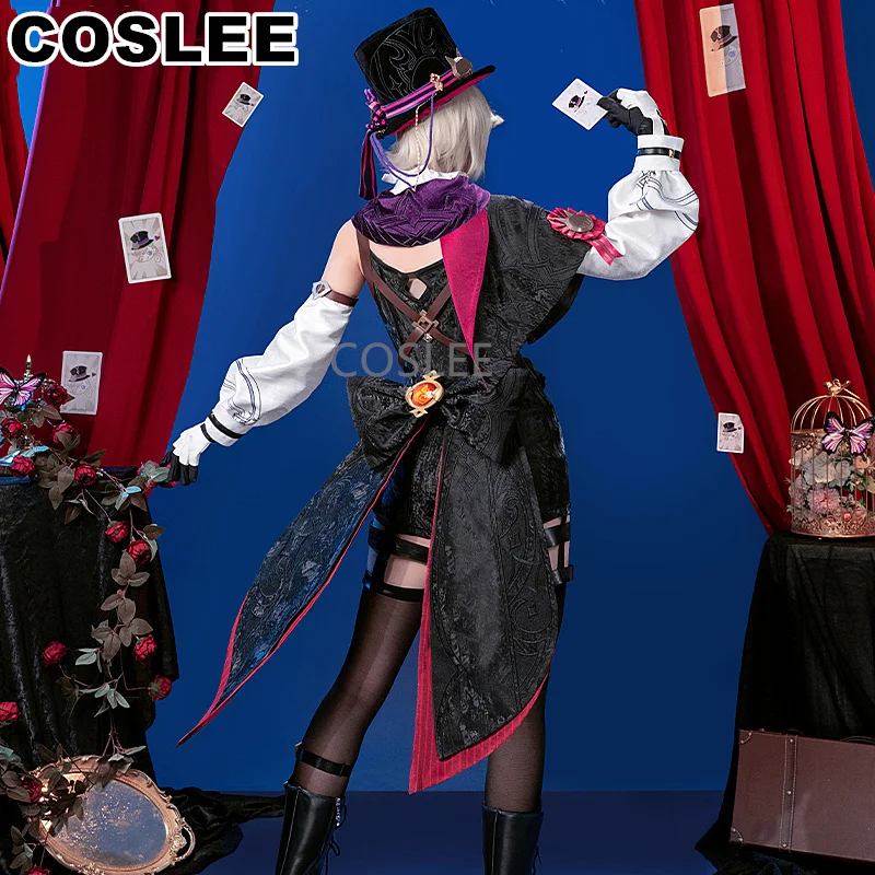 COSLEE Genshin Impact Lyney Magician Cosplay Costume Game Suit Fashion Cool Uniform Women Halloween Carnival Party Outfit New