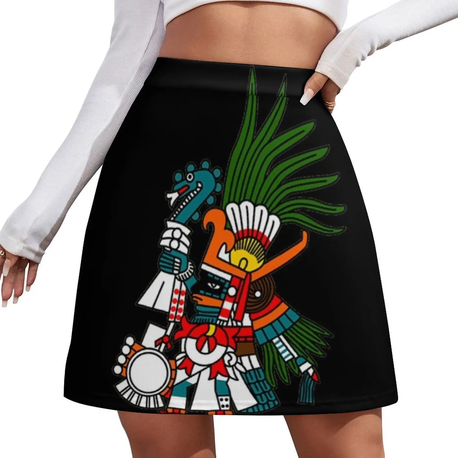 

Aztec Art: Huitzilopochtli Mini Skirt Clothing Woman short skirt korean style