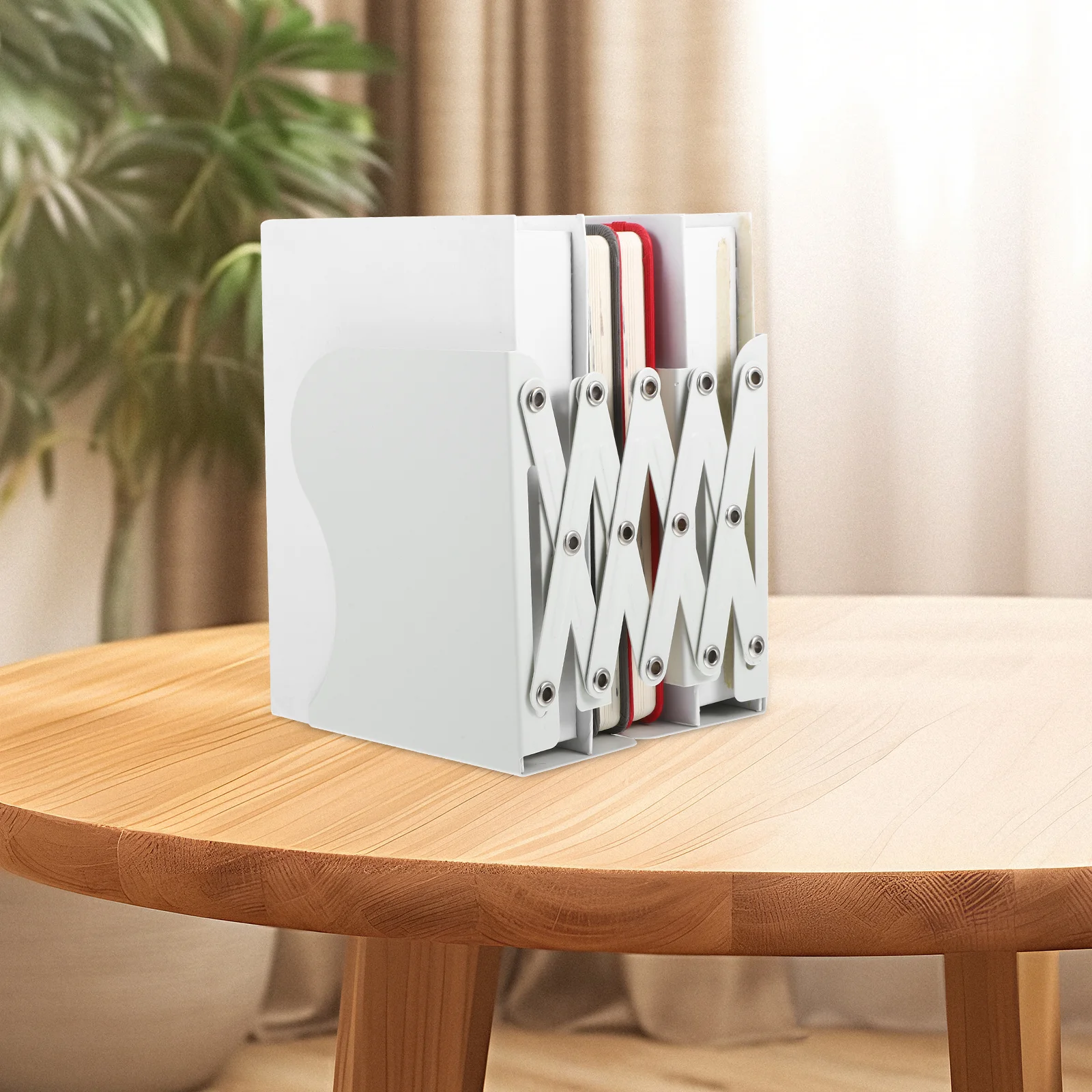 Adjustable Expandable Metal Book Shelf Holder Desktop Bookend Retractable Book Holder for Cookbooks Heavy Duty Bookends