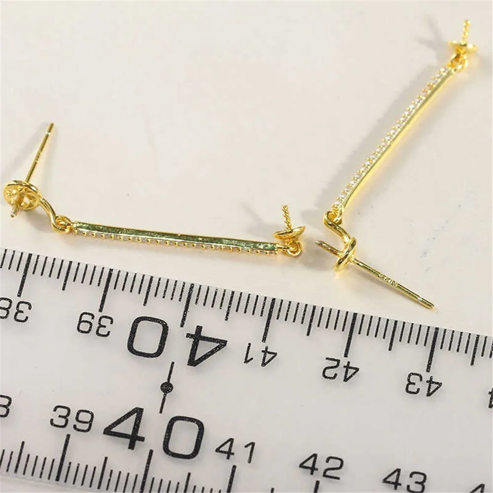 S925 Sterling Silver Pearl Earring Settings DIY Jewelry Making Supplies Blank Earring Posts for Handcrafted Accessories No Pearl