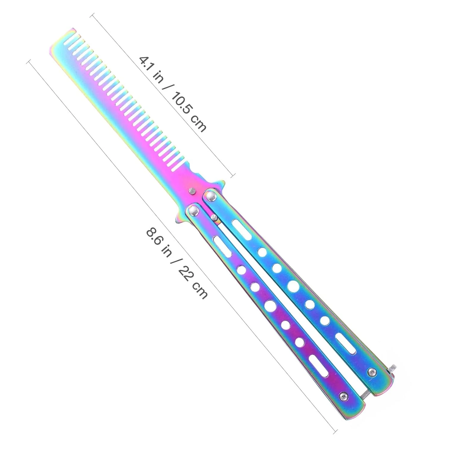 Butterfly Comb Stainless Steel Rainbow Portable Foldable Hair Combs Style Rainbow for Beginner Training Styling Tools