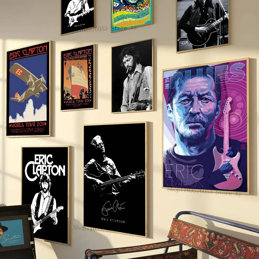 E-Eric Clapton Poster Self-adhesive Art Room Entrance Restaurant Wall Decor Art Painting