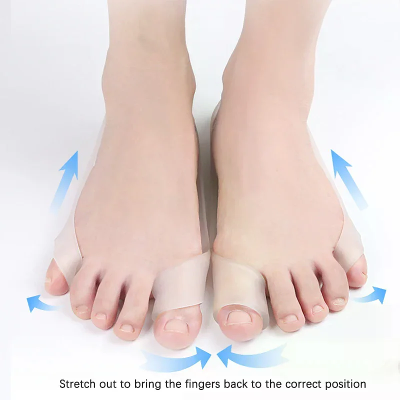 /ACR/1Pair Foot Silicone Orthopedic Hallux Valgus Splint Corrector For Toes Separator Finger Pain Relief Pedicure Foot Care Too