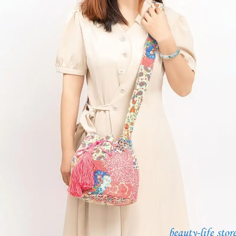 

Women Bag Trendy Shoulder Bag Simple Handbag Ethnic Styles Tassels Crossbody Bag 517D