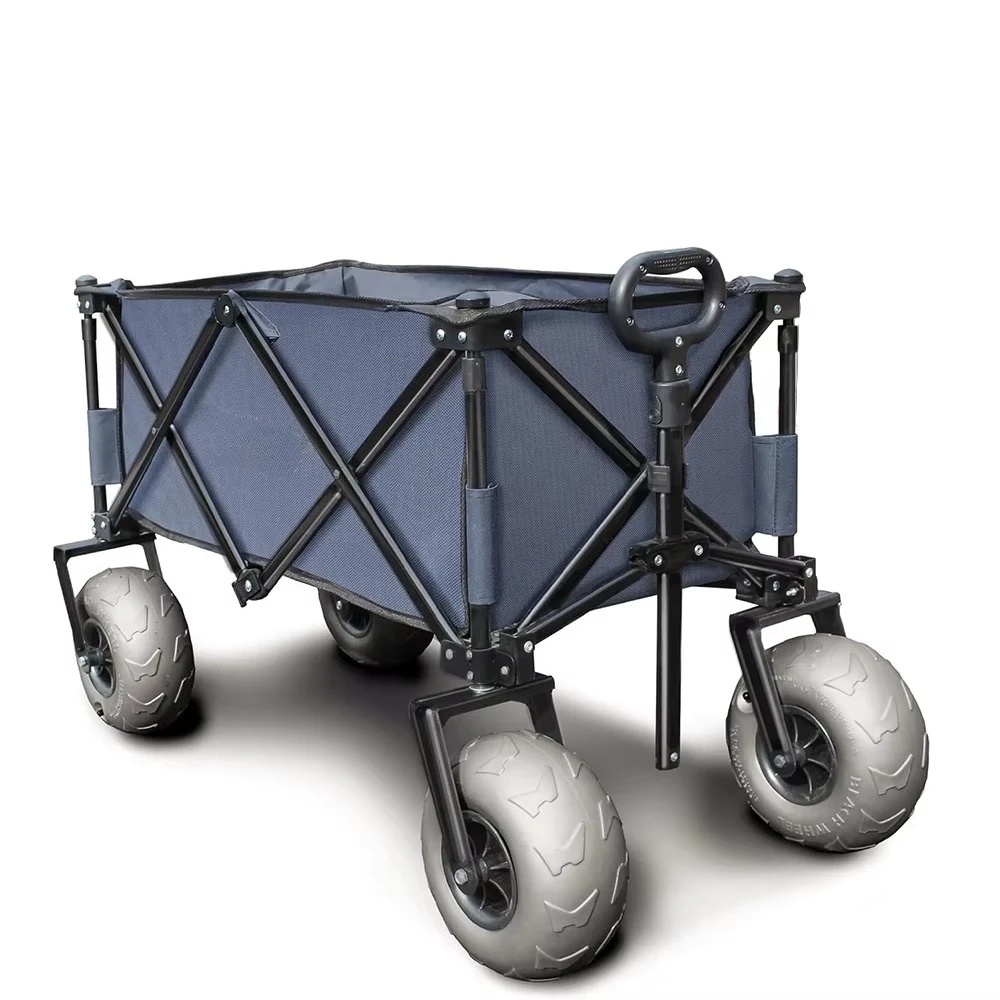 

All Terrain Collapsible Folding Design Utility Steel Frame Beach Wagon Cart with Big Wheels for Sand