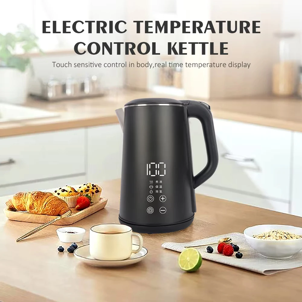

1.6L Temperature Control Electric Kettle 1500W Auto Power-off Coffee Tea Pot 220V Double Layer Thermos Bottle Kitchen Appliances