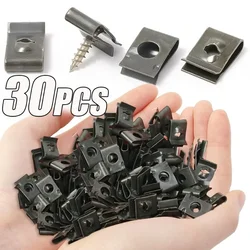 Car Metal Screw Fastener U-Type Clips Anti-rust Clamp Fastener Bumper Fender Trim Panel Fastener Board Clip Accessories