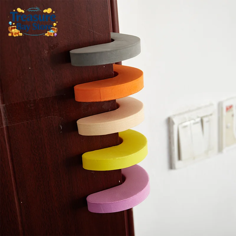 5PCS Safety Finger Foam Door Stopper Locks Children Protection C Shape Door Clip