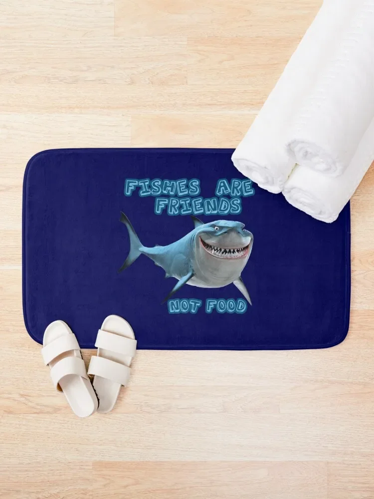 Bruce the Great White Shark Bath Mat House Interior Entrance Slip-Resistant Bathroom Shower Curtain Mat