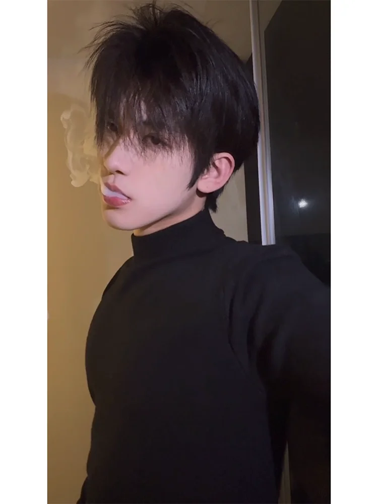 

Cleanfit Thiened Fce High Collar Knitted Sweater Men's Autumn Winter Faion Casual Sle Inner Wear Korean Sle