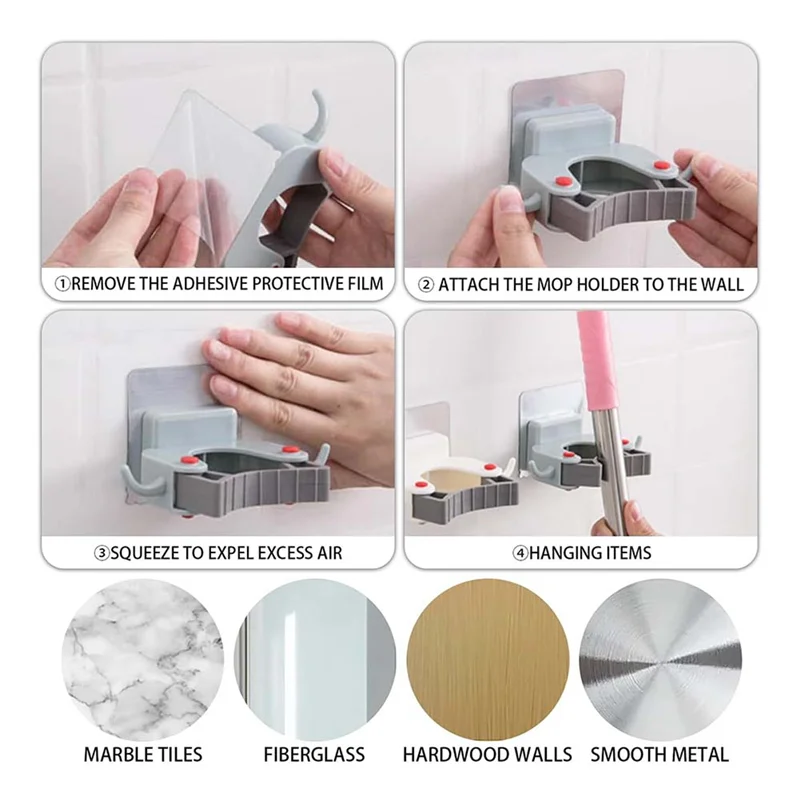 

4 шт. вешалка для метлы, держатель для швабры, настенное крепление, держатель для метлы, настенное крепление для подвешивания и организации лопаты, грабли, кисточки, инструменты для двора-B61B