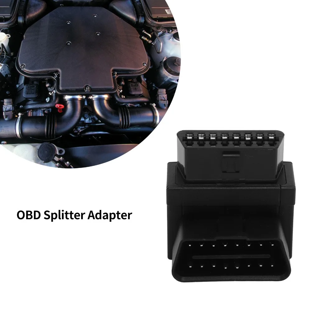 Durable ABS OBD2 Adapter Dual Female 16 Pin Male OBD2 Splitter Universal Mini Size OBD2 Connector Automotive Diagnostic