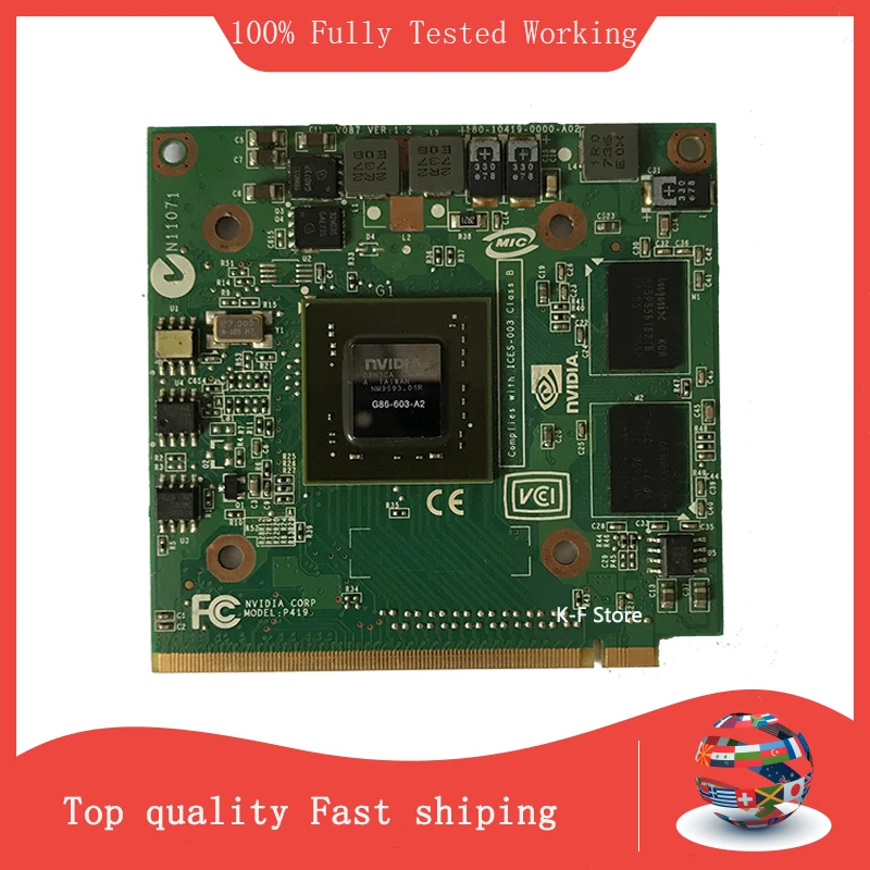 Para geforce 8400m gs 8400mgs ddr2 128mb placa de vídeo gráfica para acer aspire 5920g 5520 5520g 4520 7520g 7520 7720g frete grátis