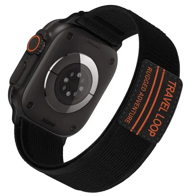 درب حلقة الأشرطة ل سوار ساعة يد آبل 49 مللي متر 44 مللي متر 45 مللي متر 40 مللي متر 38 مللي متر 41 مللي متر النايلون سوار iwatch سلسلة الترا 2 10 9 7 8 se 46 مللي متر 42 مللي متر