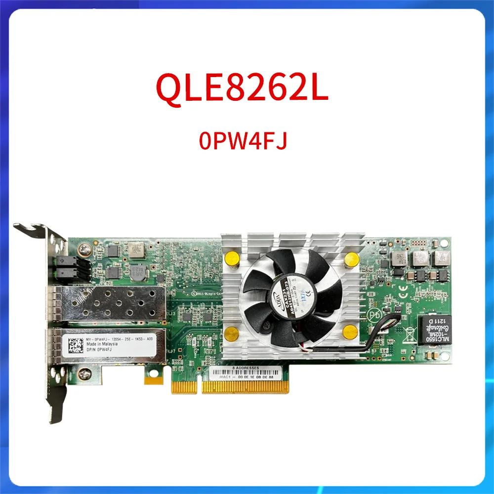 Original For Dell QLogic QLE8262L 10Gb Dual Port SFP Connector CN-0PW4FJ 10GbE Converged Network Card Dual Port 10Gb PW4FJ