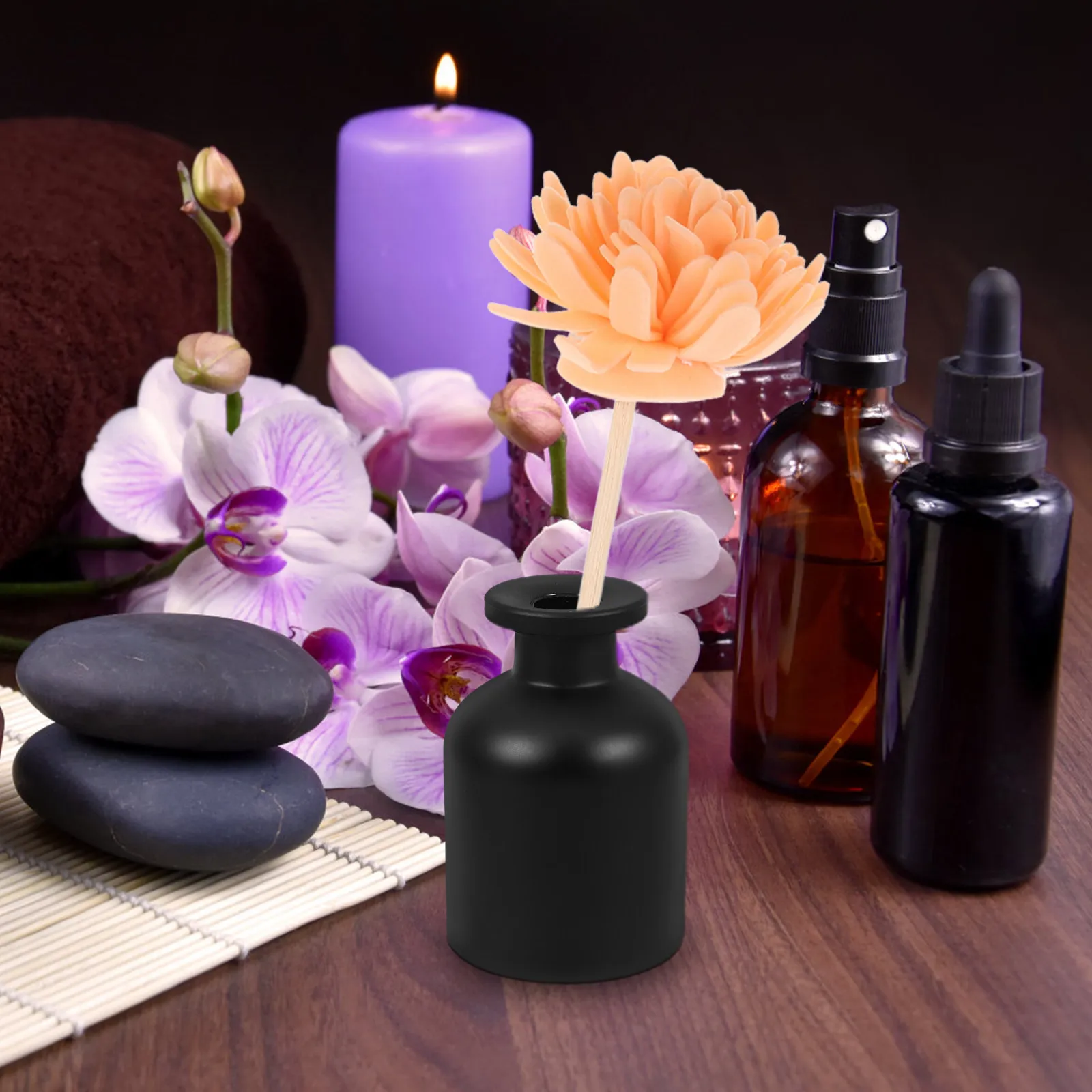 

2Pcs Refillable Glass Diffuser Bottles Empty Essential Oil Aroma Diffuser Containers Perfume Reed Aromatherapy Bottles for Home