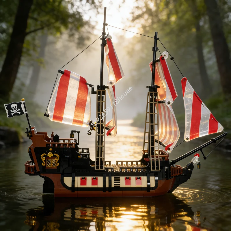 

1337pcs MOC Pirates Flawless Barracuda Ship Model Building Blocks Construction Christmas Gifts Toys Education Brick Idea