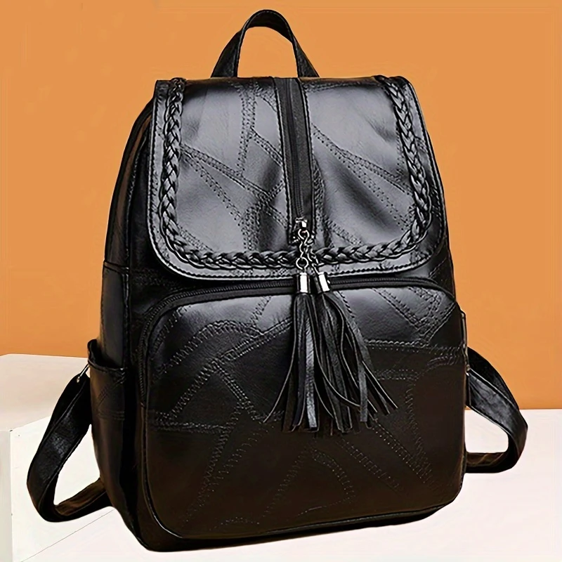

New Oxford Cloth Double-Shoulder Bag Nylon Travel Women's Backpack Casual Fashionable Canvas Backpack [Random Zip Direction]