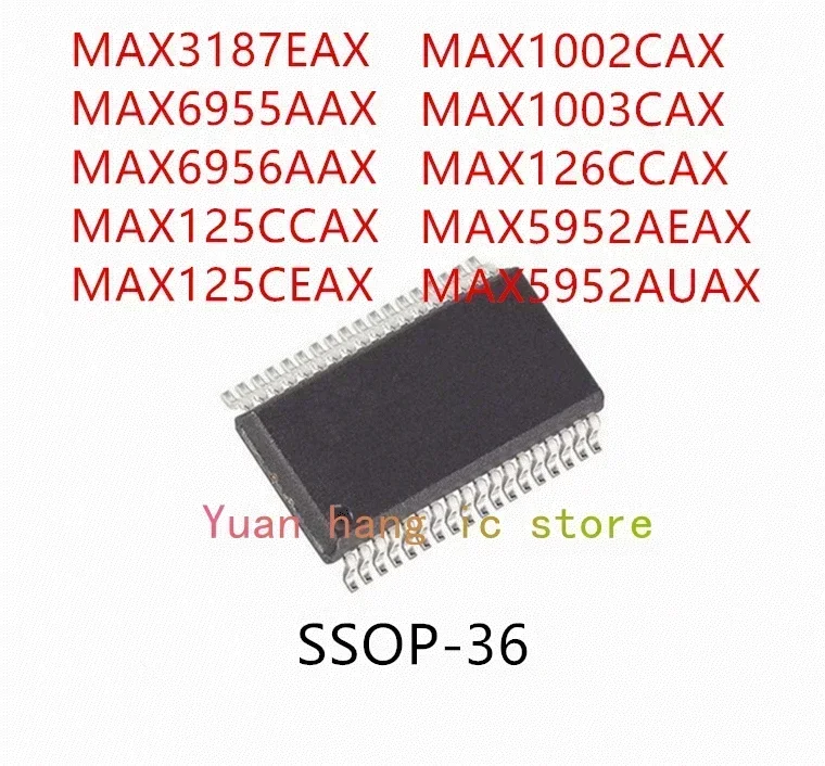 10 Uds MAX3187EAX MAX6955AAX MAX6956AAX MAX125CCAX MAX125CEAX MAX1002CAX MAX1003CAX MAX126CCAX MAX5952AEAX MAX5952AUAX IC