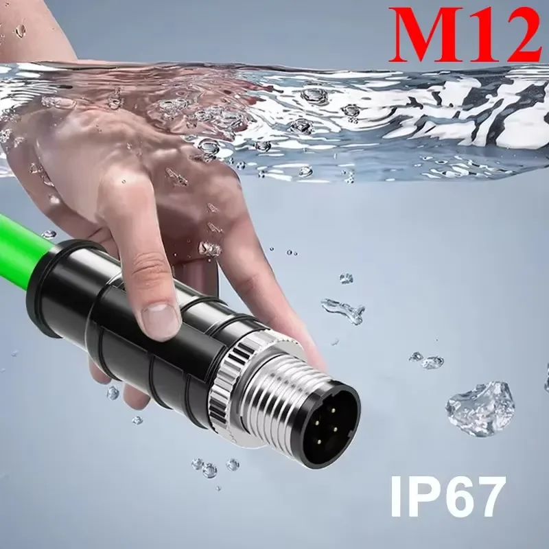D-type M12 Highly Flexible Coding Communication Line Male to Male Profinet Industrial Grade Ethernet Cord D Coding Cable IP67