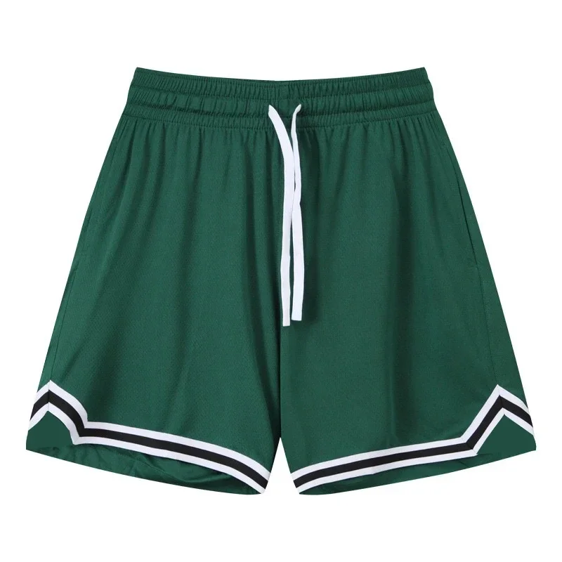 2026 Amerikanische Sportshorts Einfaches Doppelstreifen-Design Schnell Trocknend Atmungsaktiv Herren Basketball-Shorts – Detail 5