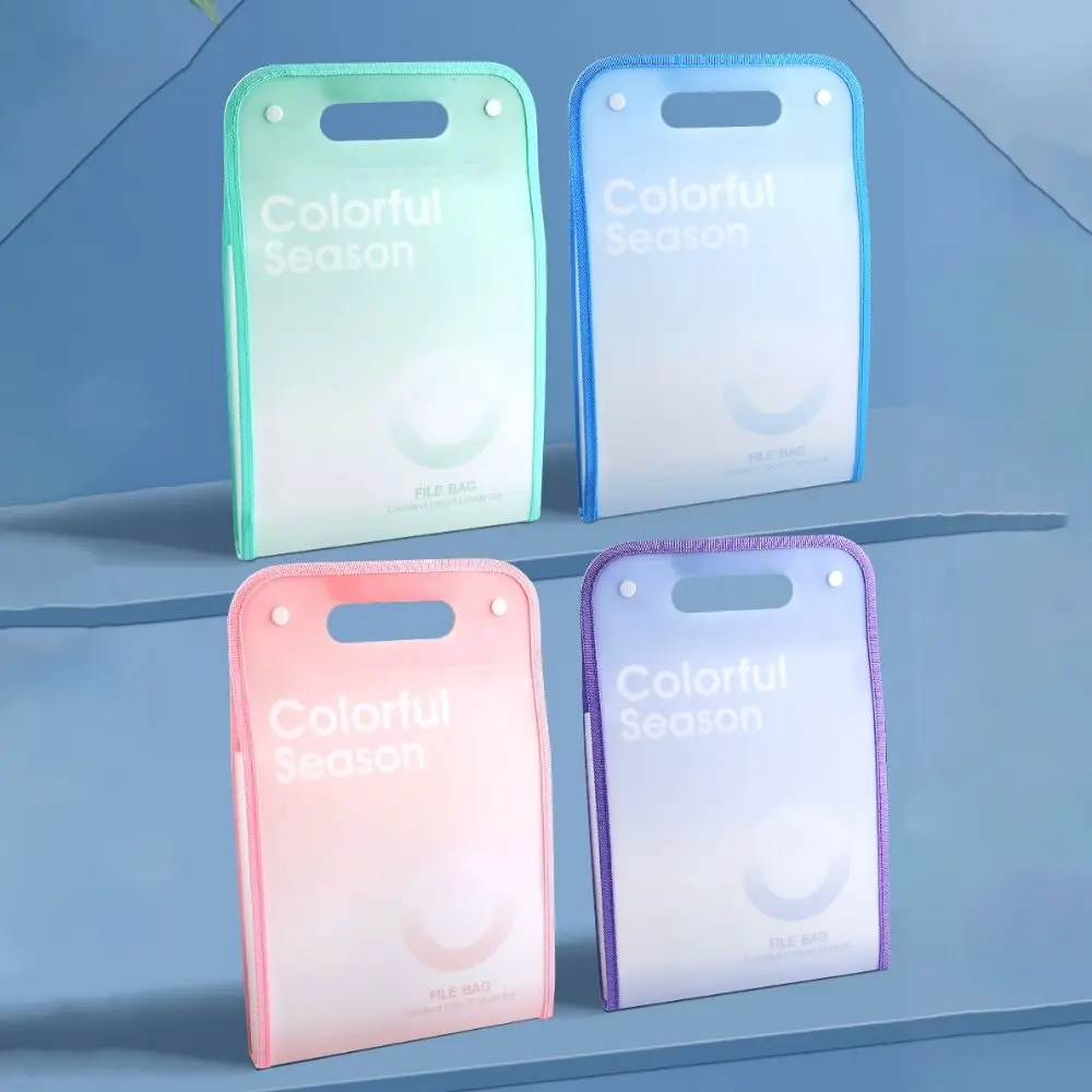13 Pocket Accordion File Folder Vertical Large Capacity Multi-layer Organizer Bag Candy Color Plastic Test Paper Bag Office