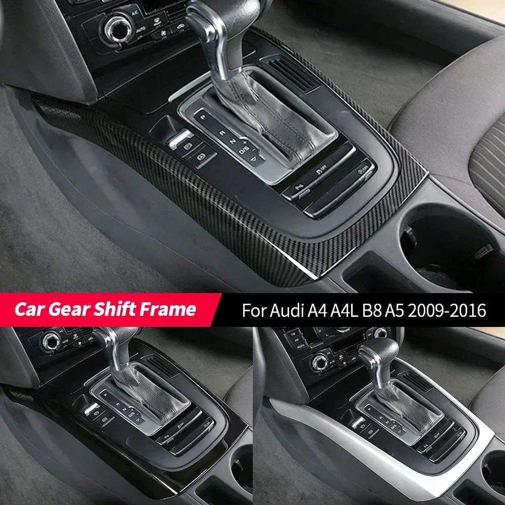 Car Center Console Gear Shift Frame Decoration Cover Accessories For Audi A4 A4L B8 A5 2009 2010 2011 2012 2013 2014 2015 2016 - view 4