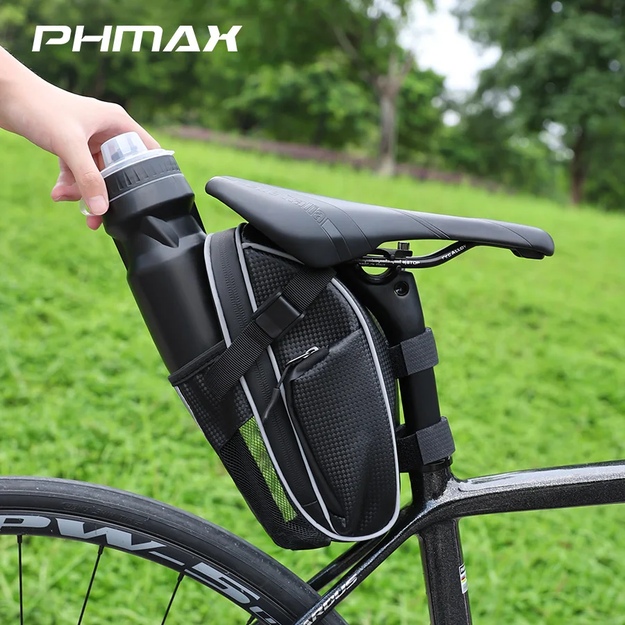 PHMAX Bicycle Saddle Bag Portable Multifunctional Waterproof Bike Tail Bag With Water Bottle MTB Road Seat Bag Bike Accessories