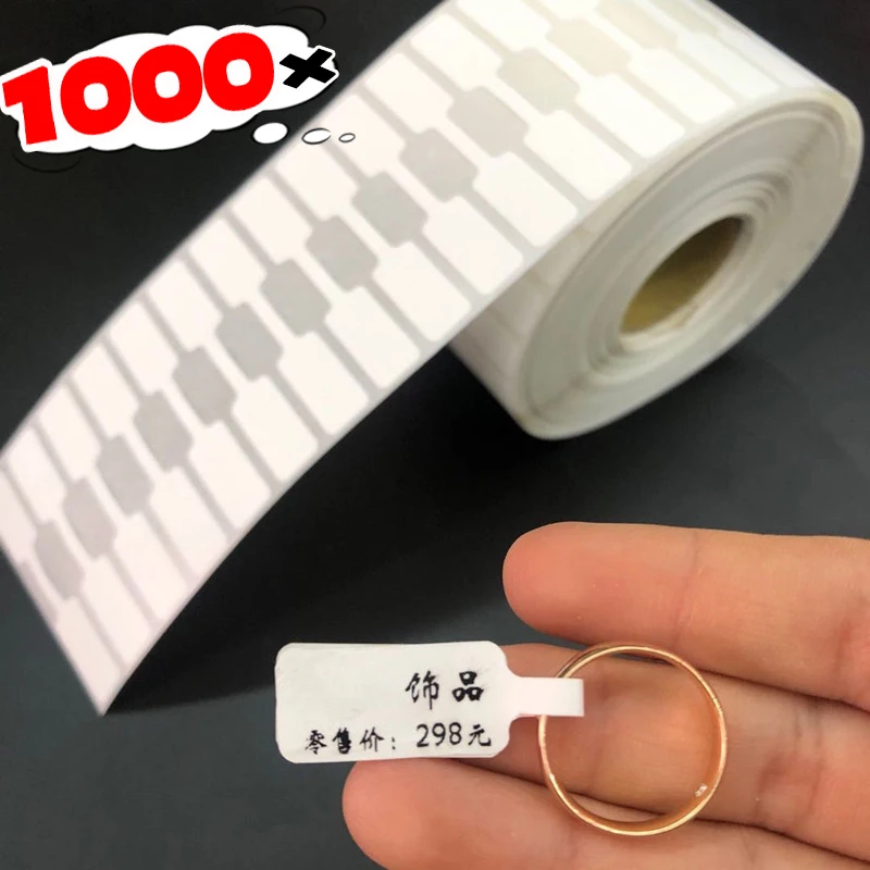 1000Pcs Price Stickers Jewelry Price Tag Ring Necklace Earring Price Label Hangtag Self Adhesive White Blank Sticker Kraft Paper