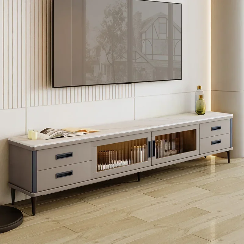 خزانة تلفزيون زجاجية لغرفة المعيشة عرض شمالي طاولة تلفزيون عصرية إسكندنافية فاخرة أثاث Moveis Para Casa MQ50DS #2