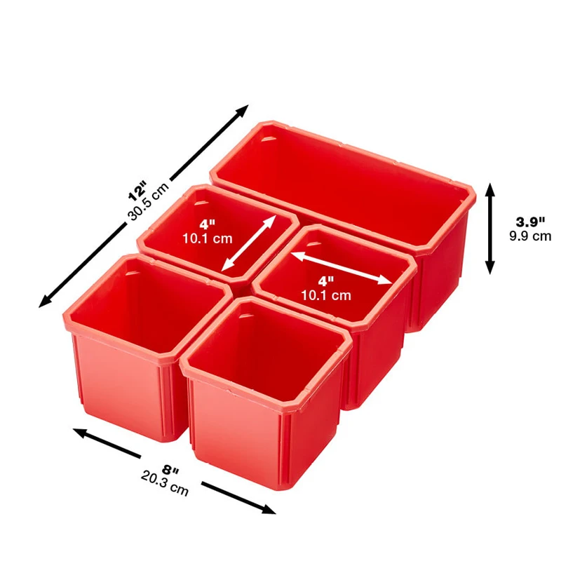 Milwaukee 48-22-8435 PACKOUT Tool Deposit Box 5 Compartments Small Parts Storage Organizer Box