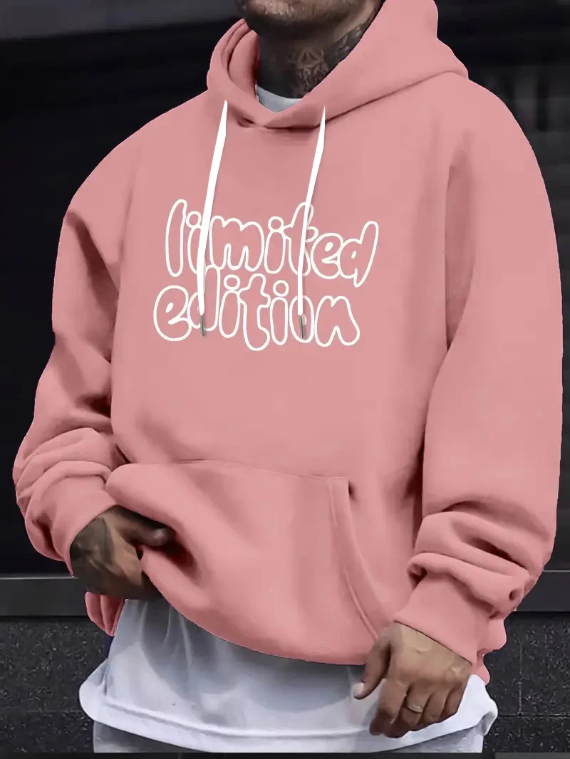 A limited edition men's hooded sweatshirt with a casual and fashionable street style for the autumn of 2025