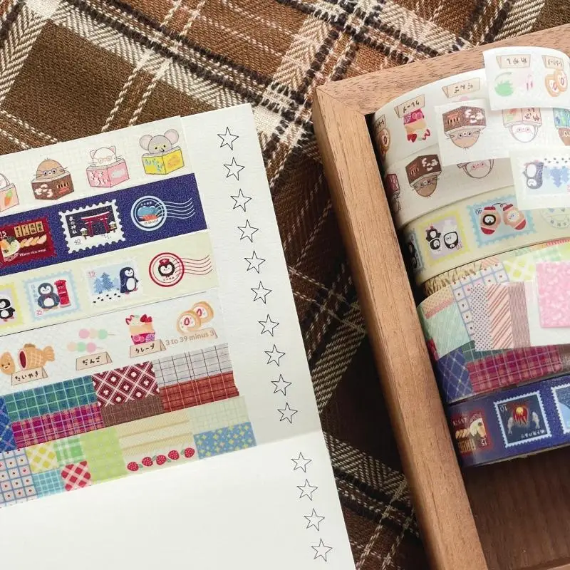 Japanese Style Cartoon Washi Tape Sticke INS Aesthetic Paper Tape DIY Handbook Scrapbooking Planner Aesthetic Masking Tape