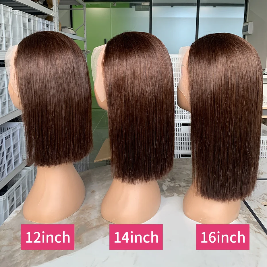 فيتنامية غلويليس الباروكات 100% جودة الشعر البشري 2x6 الدانتيل إغلاق جاهزة لارتداء شعر مستعار 250 الكثافة 13x6 13x4 الدانتيل أمامي بوب الباروكات # 2