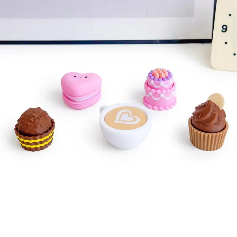 C 3D Printed Foods Clicker Keychain Simulation Cake Chocolate Clicker Pendant Decompress Keyring Bag Hanging Stress Relief Toy