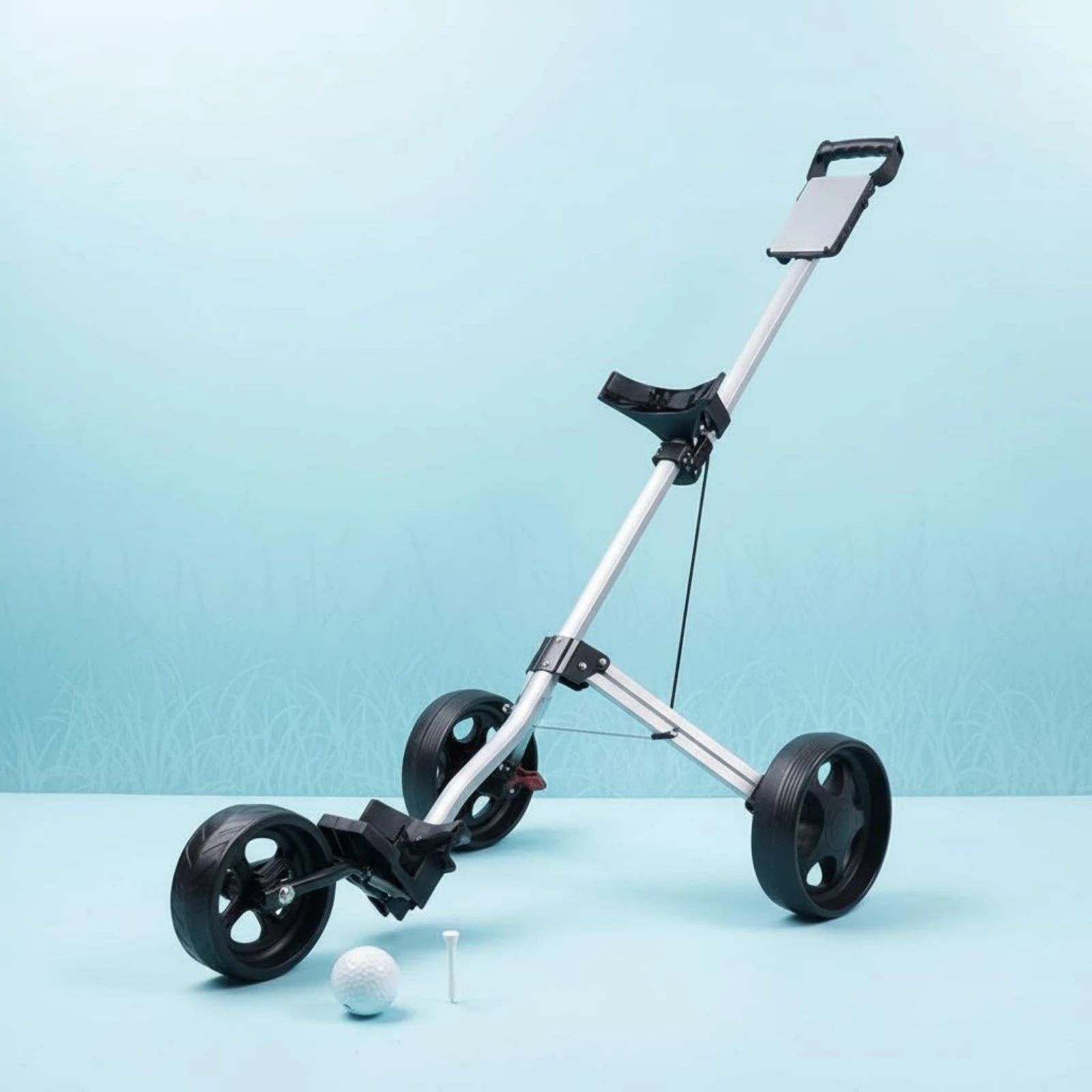 

3 Wheel Golf Push Vehicle Portable Sports Gear Carrier for Practice Range