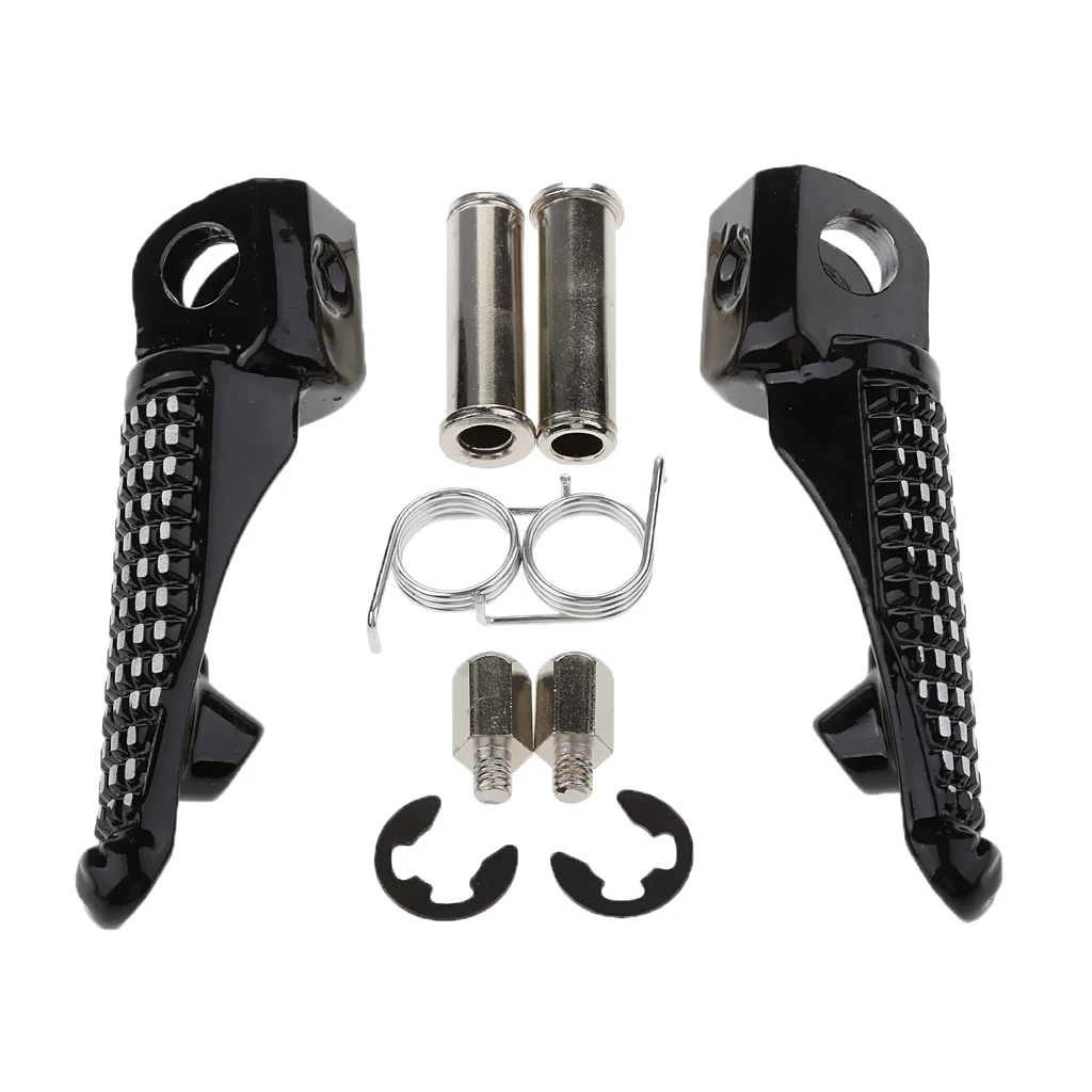Front Foot Pegs Support Plate Black CNC Replacement for Kawasaki ZX6R ZX10R ZX9R Z1000 Z750 Heavy Duty Motorcycle Parts