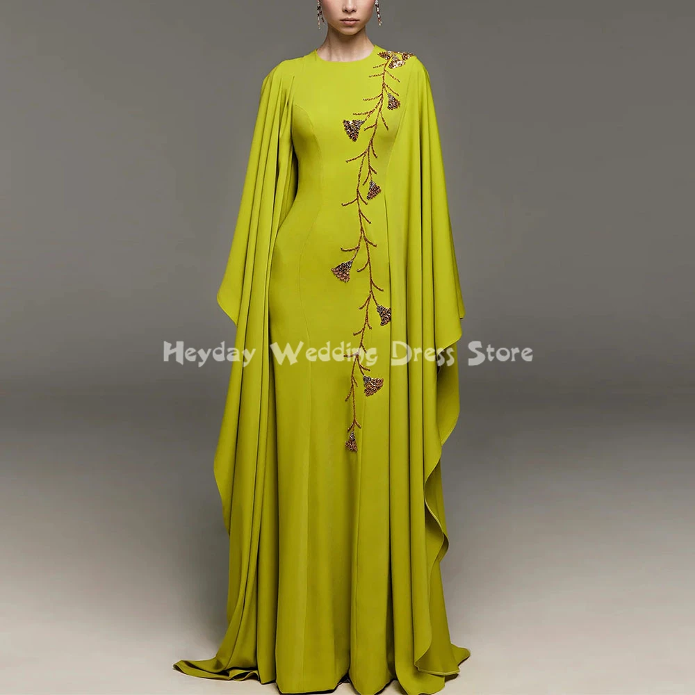 

Heyday Customized Women's O-neck Beaded Mermaid Luxury Evening Dresses With Long Sleeves Floor-Length Elegant Party Dresses 2025