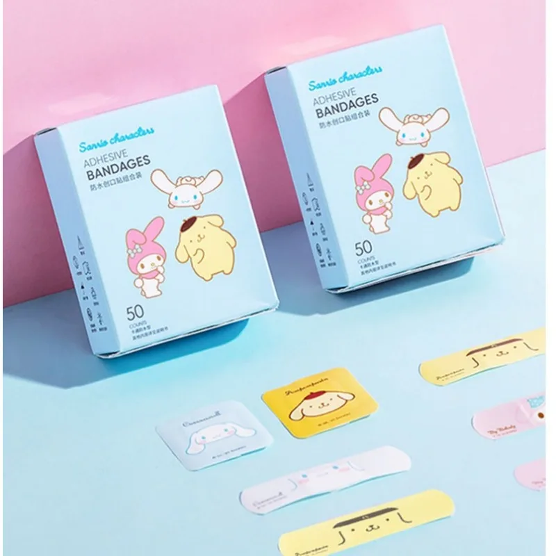 

Sanrio Hello Kitty Adhesive Bandage Cartoon Anime Action Figures My Melody Cinnamoroll Q Figural Cute Medical Product Decoration