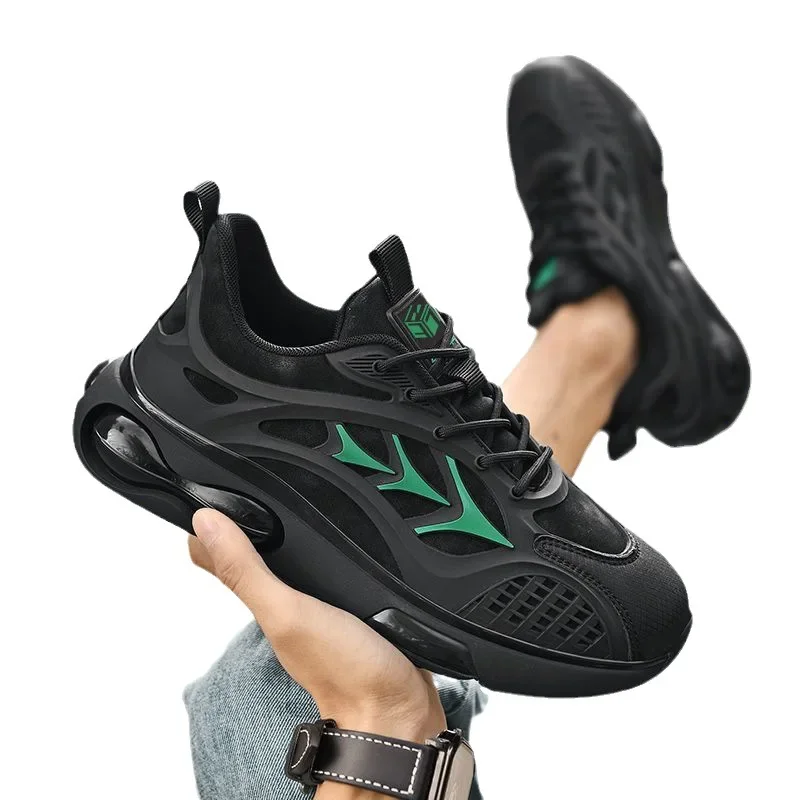 Neue koreanische vielseitige lässige Modes chuhe trend ige Mesh Luftkissen elastische Sport Herren schuhe