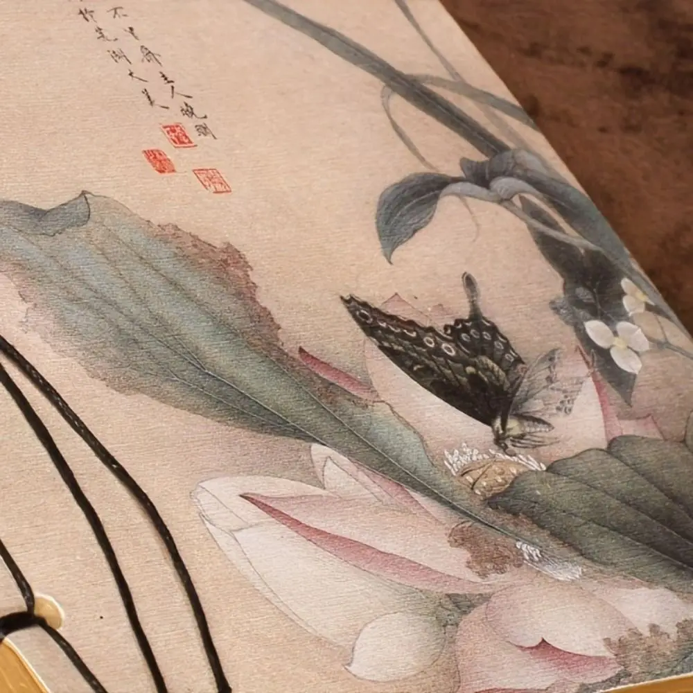 Ancient Style Ancient Style Sketchbook Tassel Line Package Lotus Vintage Line-bound Sketchbook Thread-bound Handmade view 3