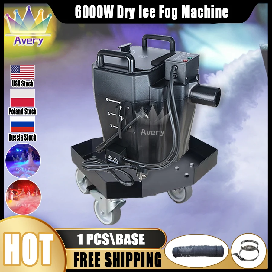 

No Tax 1Pcs 220V/110V Stage Special Effects 6000W High Power Low Lying Ground Smoke Fog Machine With 1 Tray DMX Dry Ice Machine