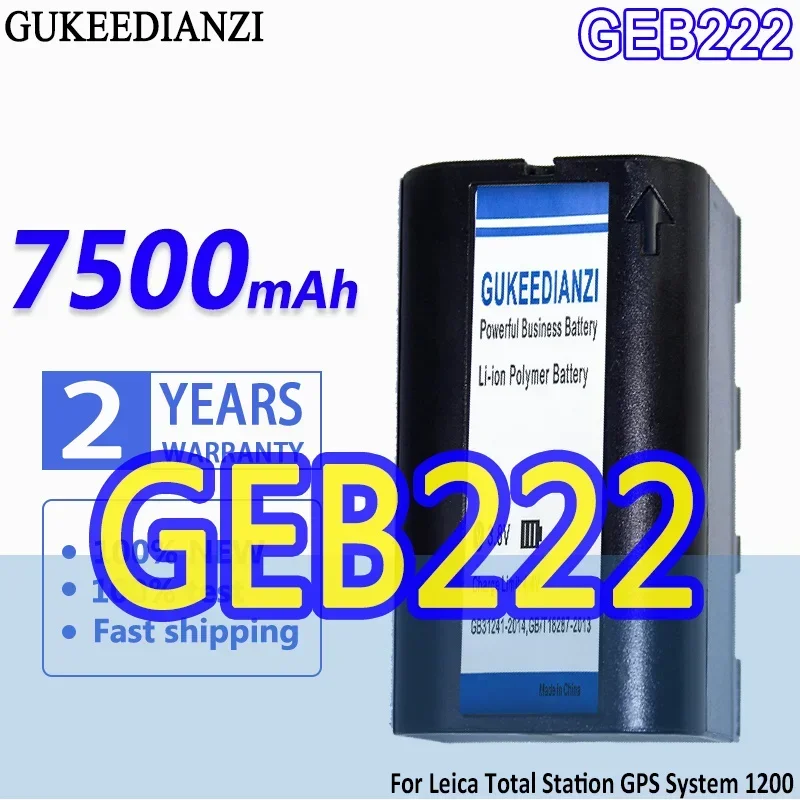 

High Capacity GUKEEDIANZI Battery GEB222 7500mAh For Leica Total Station GPS System 1200 Instruments Piper 100 200 Lases Survey