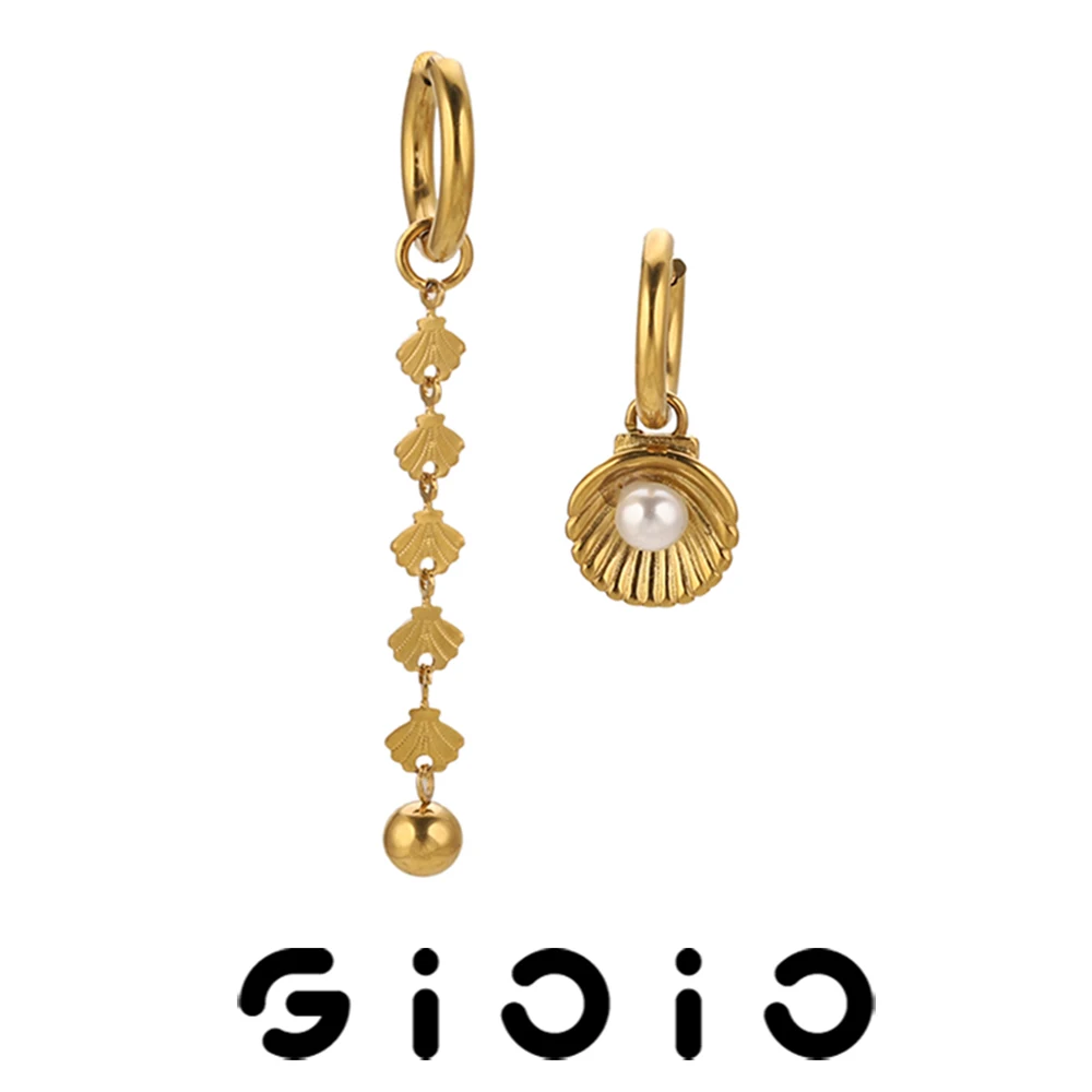 

GIOIO Irregular Ocean Style Stainless Steel Gold-Plated Shell Earrings Fashion Simple Waterproof Earrings For Women’s Jewelry
